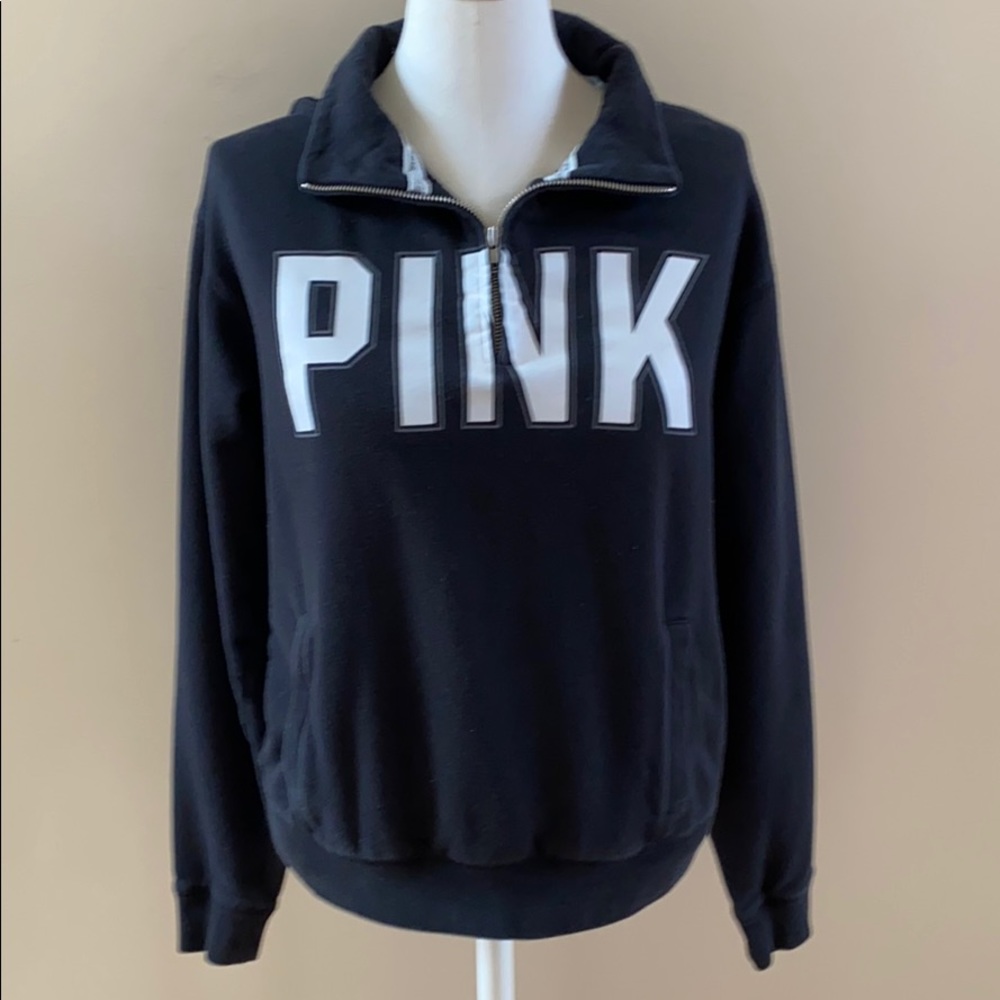 PINK VICTORIA’S SECRET QUARTER ZIP PULLOVER - Picture 1 of 15